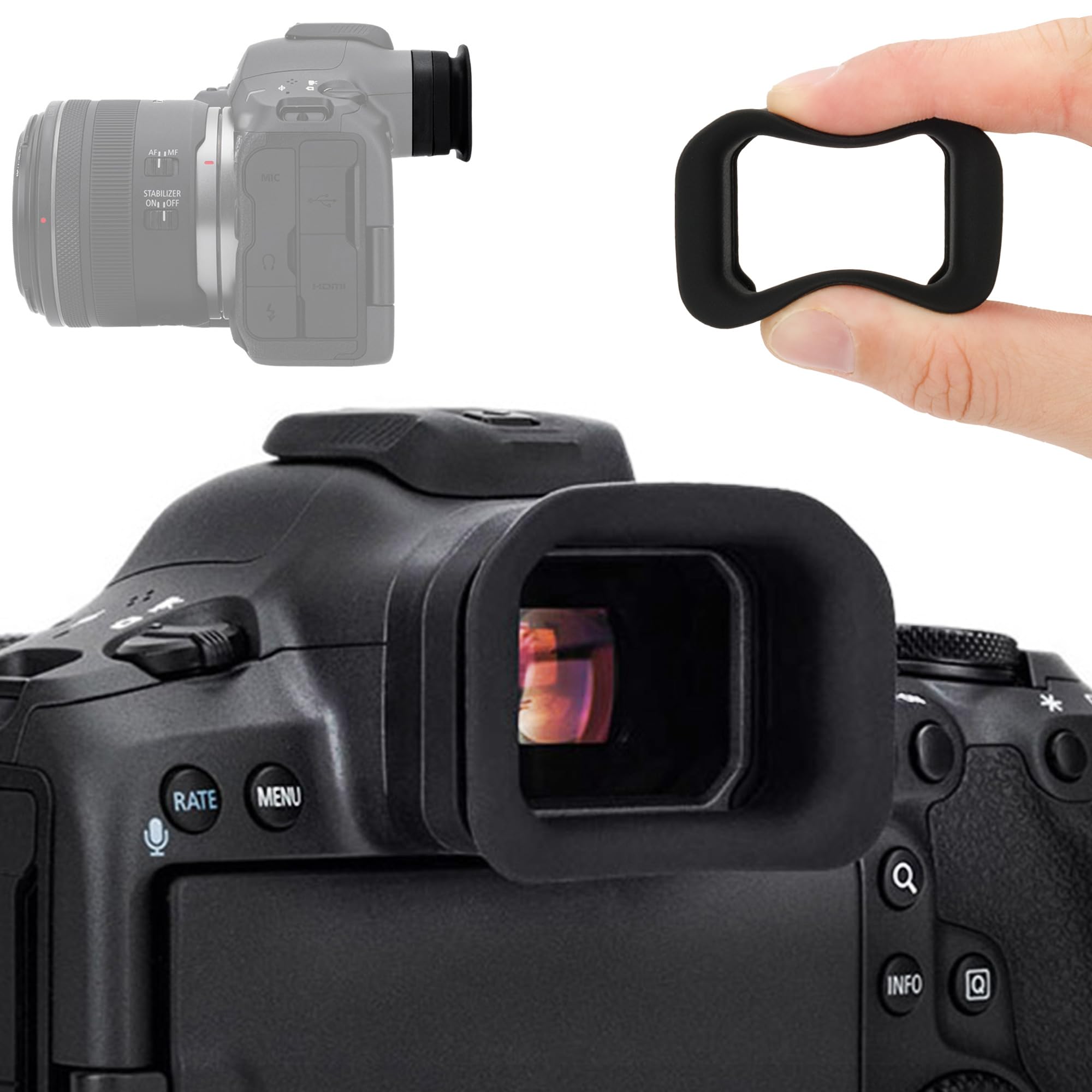 Amazon.com : EOS R5 Mark II Eyecup, Extended Soft Silicon R5II Eye