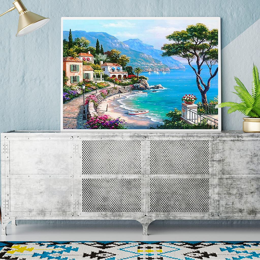 Acheter Peinture Diamant 5D Complète à Faire Soi-même, Bâtiment De Style Chinois, Peinture Diamant 5D