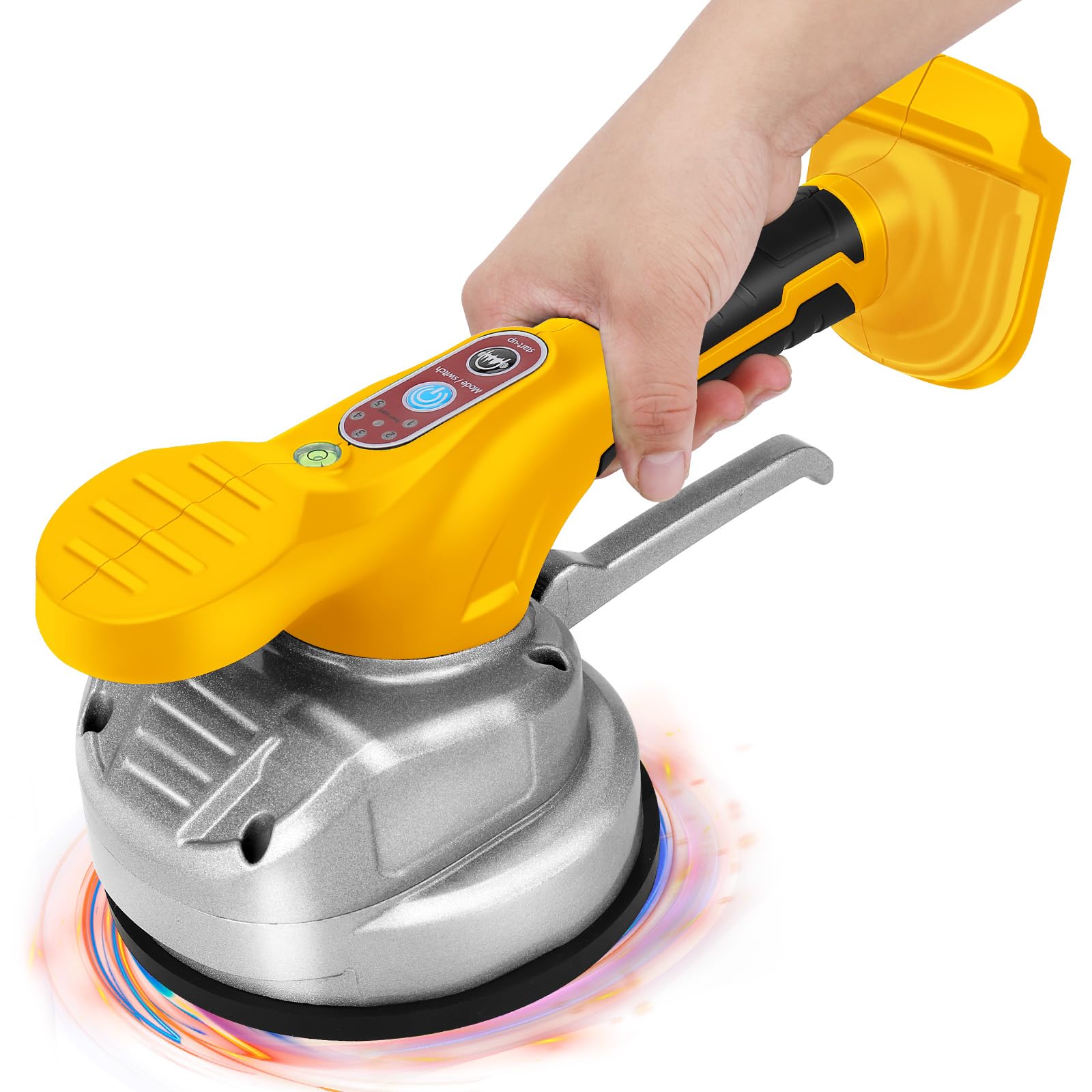WingFly Fliesenrüttler für Dewalt 18V,20v Batterie, Fliesen Vibrationsgerät, Elektrische Fliesenvibrator 13 mm Saugnapf 6 Gänge Einstellbar 100kg Adsorption für 30-240cm Fliesen (Ohne Akku)