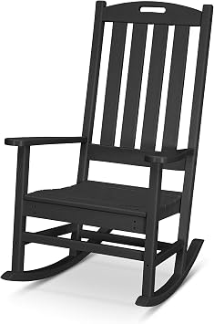 POLYWOOD Nautical Porch Rocking Chair in Black