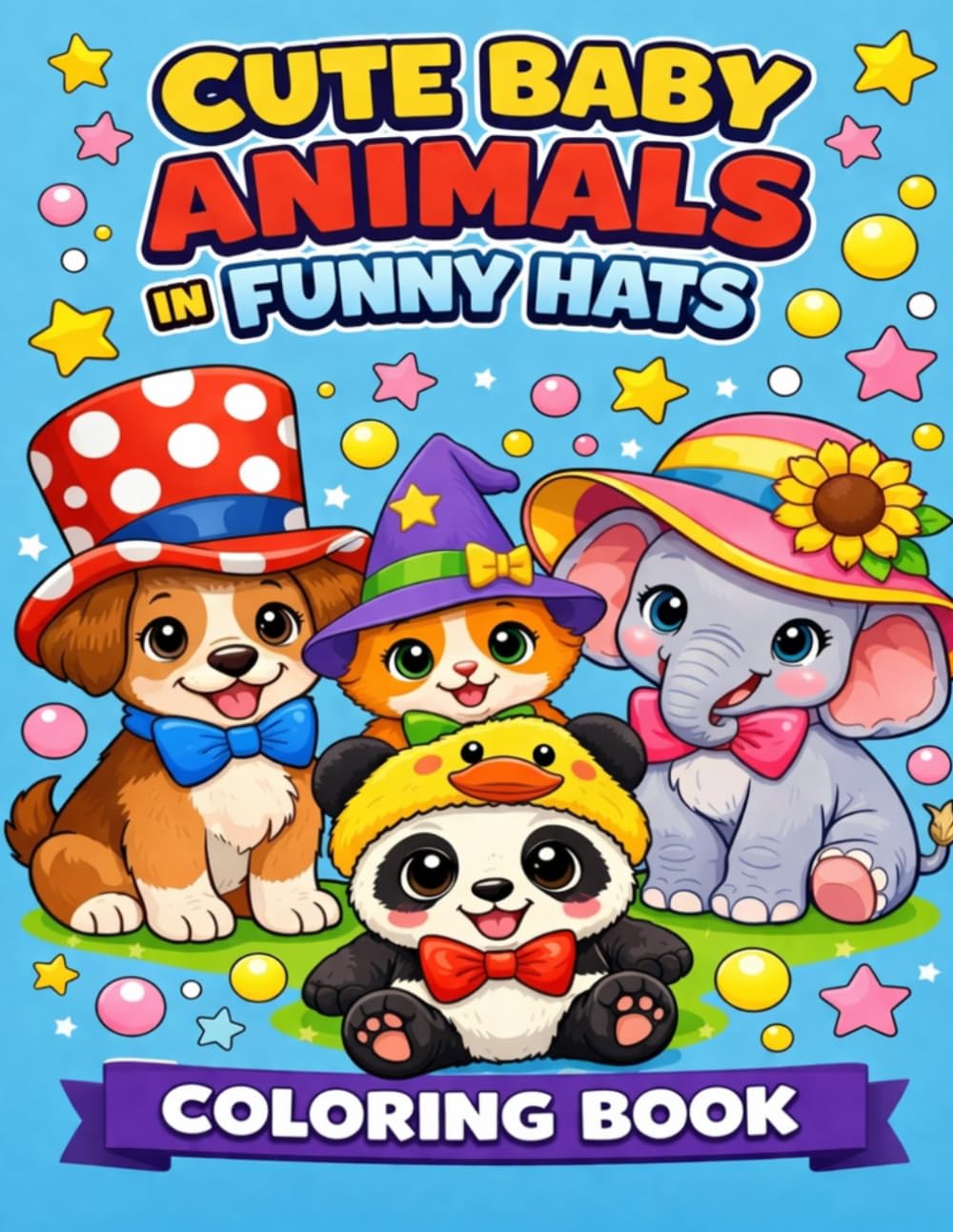 Cute Baby Animals Coloring Book: Fun and Easy Coloring Pages with Adorable Animals for Kids Ages 3-8