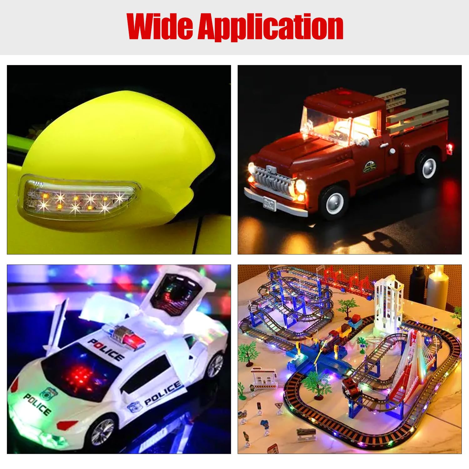 15 Strisce LED Pre Cablate 150mm - 2335 SMD Rosso, 12-18V Per Modellismo - Foto 2