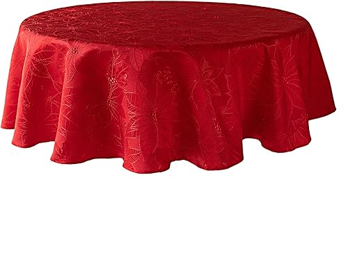 Vista 18 de Mantel damasco Benson Mills Poinsettia Legacy Rojo Legacy
