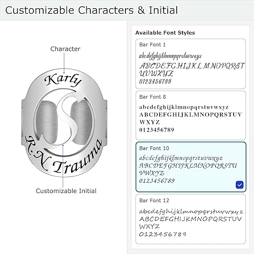 Miniatura 2 de Stethoscope Name Tag Personalized - Stethoscope Charms Engraved Initial - Adjustable Custom Stethoscope Id Tag as Gift for Nurse, Doctor and Medical
