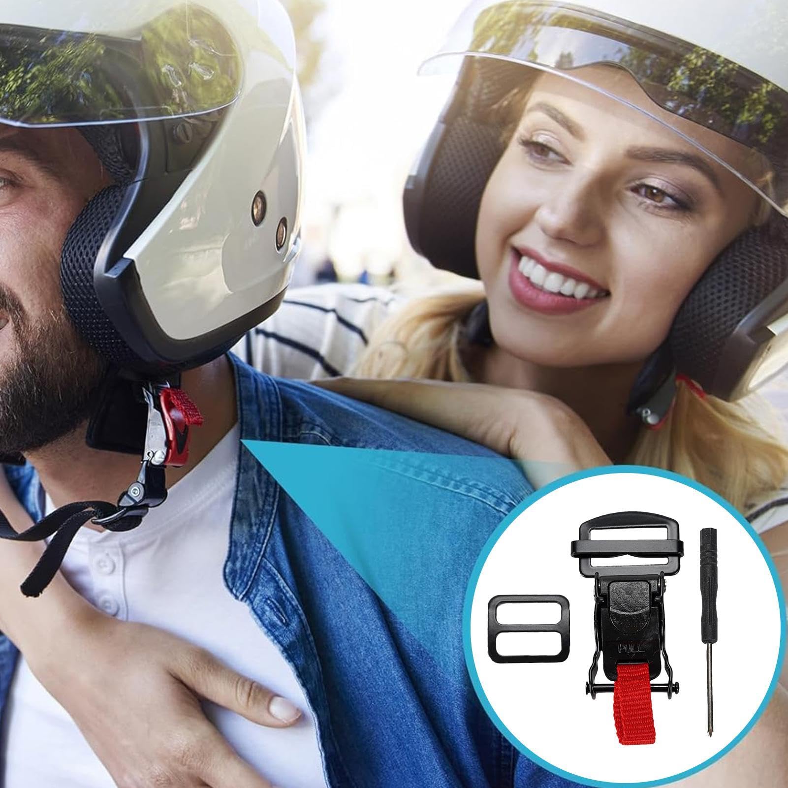 Kit fibbia a sgancio rapido per caschi da moto, per caschi sicuri con clip a sgancio rapido a doppia D | Fibbia a sgancio rapido veloce, per caschi da moto da indossare ogni giorno