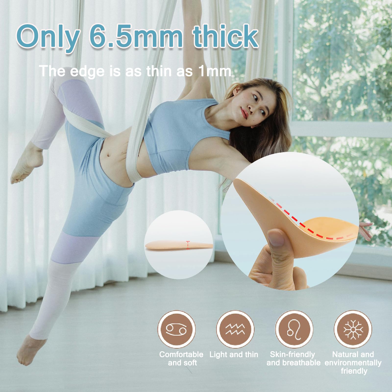 3 Pièces Protections Anti Camel Toe Silicone, Beige | Inserts adhésifs réutilisables masquent le moulage intime, offrant un rendu invisible sous maillots de bain et leggings