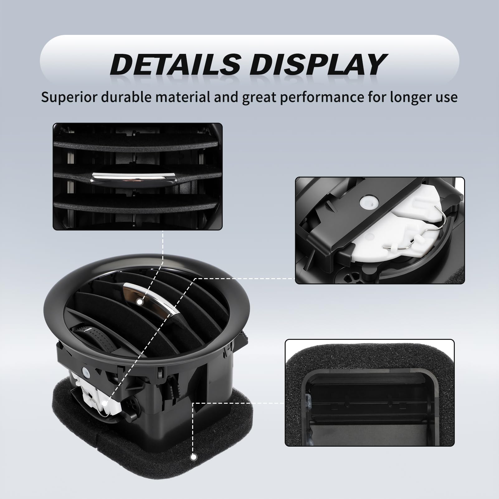 Lot de 4 Grilles d'aération pour Va-uxhall ADAM et Corsa D Cache de ventilation #13417363, 2201099, 13363314 (Noir brillant), Pack de 4 Couvercles de Grille d'aération, Buse d'air, Buses d'aération