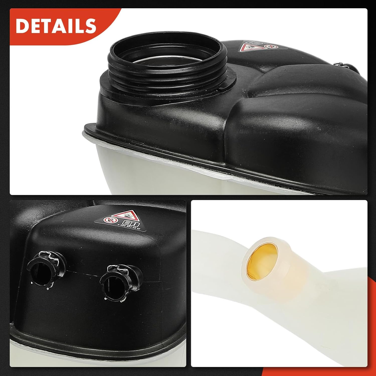A-Premium Engine Coolant Overflow Recovery Reservoir Tank [W/ Sensor] Compatible with Mercedes-Benz [C216] CL500 2007-2013, CL600, CL63 AMG & [W221] S350, S450, S500, S550, S600, Replace # 2215000349