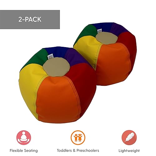 Miniatura 3 de Factory Direct Partners 12267-AS SoftScape - Juego de asientos de frijoles de 10 pulgadas para niños pequeños y niños, colorido, flexible y ligero