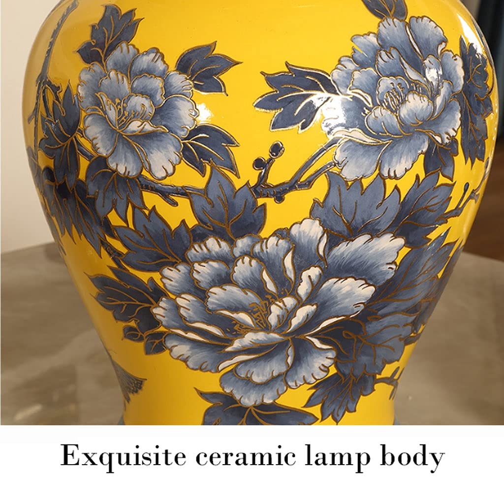Lámpara de mesa Lampada da tavolo Camera da letto in ceramica Camera da letto Lampada da comodino Tessuto Soggiorno Decorazione Della Decorazione Settentrionale Lampade da notte Artigianato e regali d