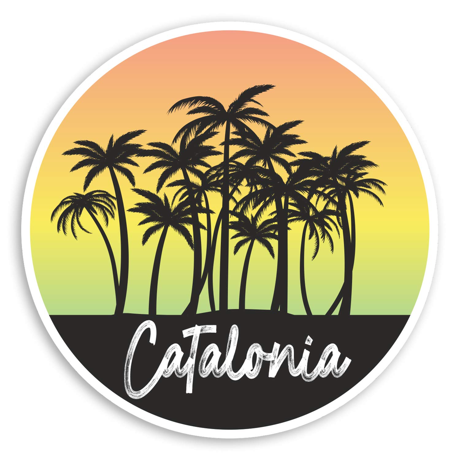 2 x 10cm Tropical Catalonia Vinyl Stickers - Spain Travel Luggage Sticker #30634 (10cm Wide)