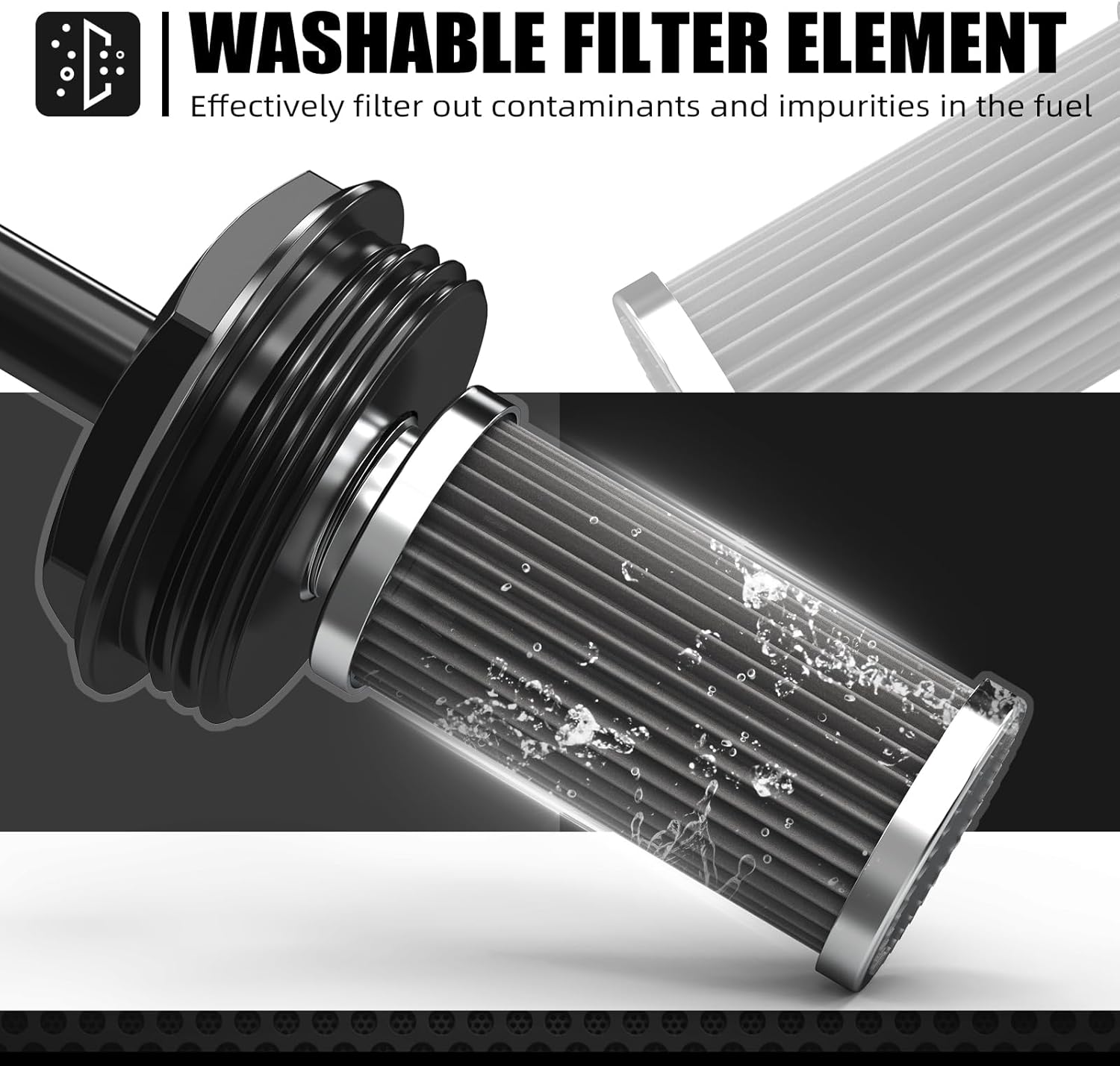 NICECNC Motorcycle Fuel Strainer, 35 Micron, Compatible with KTM 150-500 EXC, EXC-F, SX-F, XC, XC-W, Husqvarna 701 Enduro, FC, FE, FX, TE, TX Series, Modern Style