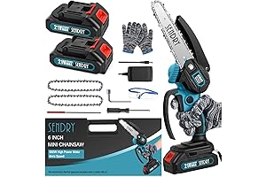 SENDRY Mini Chainsaw, Cordless Rechargeable 6-Inch Handheld Powerful Small Electric Saw