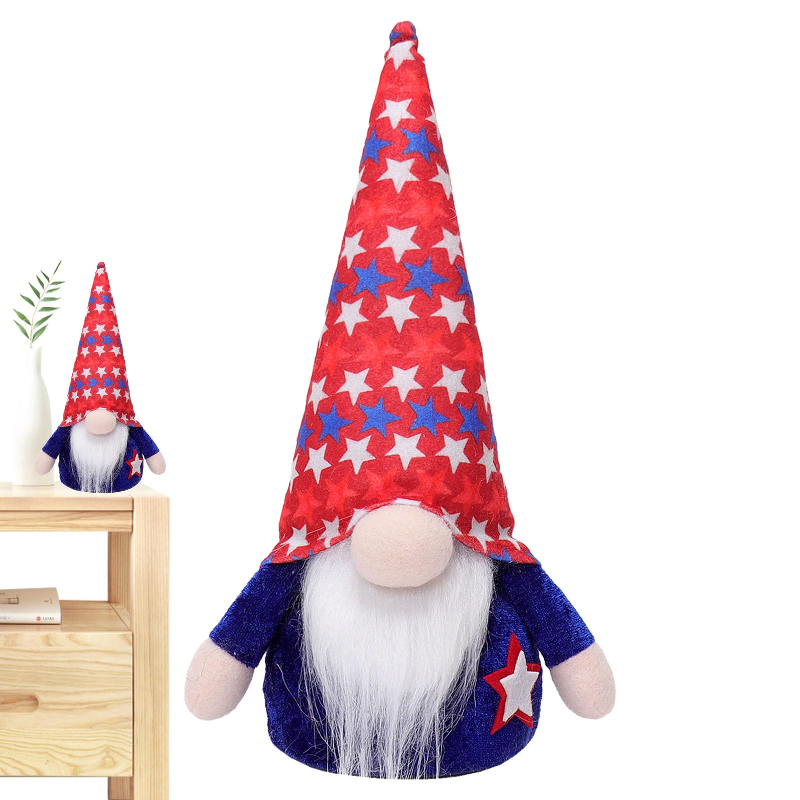 Nains patriotiques bleu blanc rouge lutins décoratifs tomte faits main pour étagère maison