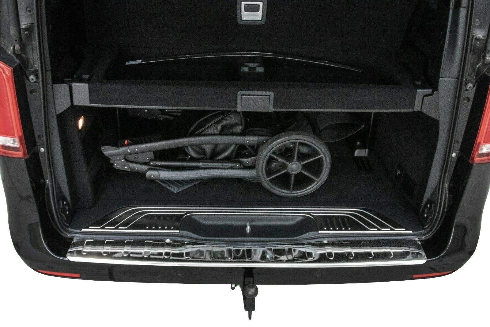 Protector Parachoques Trasero válido para Mercedes Vito Clase V W447 | Desde 2014+ Acero Inoxidable Cromado Proteccion para Borde del Maletero De Carga