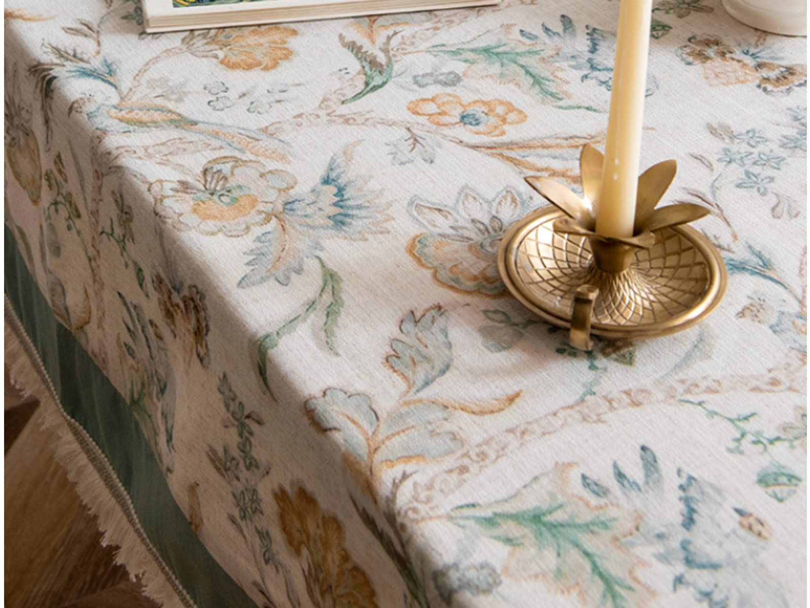 Tapis De Pique-Nique Tapis De Camping Couverture Pique Nique Nappe Bleue À Bords Frangés En Polyester Et Lin Mélangés Imperméable Sans Lavage Facile D'Entretien Nappe De Salon Nappe De Table Basse,Nap