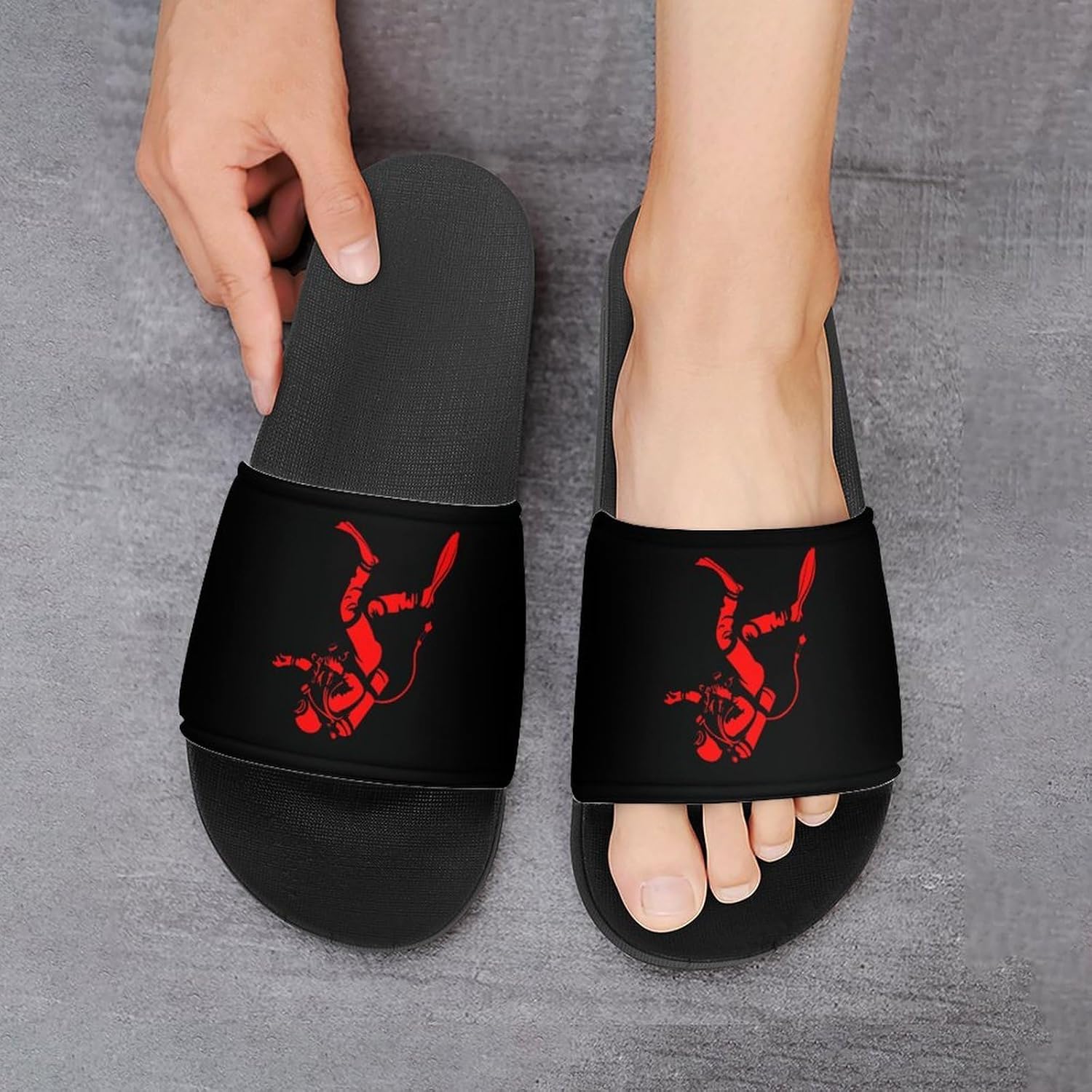 Scuba Diving Open Toe Slide Sandals for Women Men Non Slip Shower Shoes House Slippers