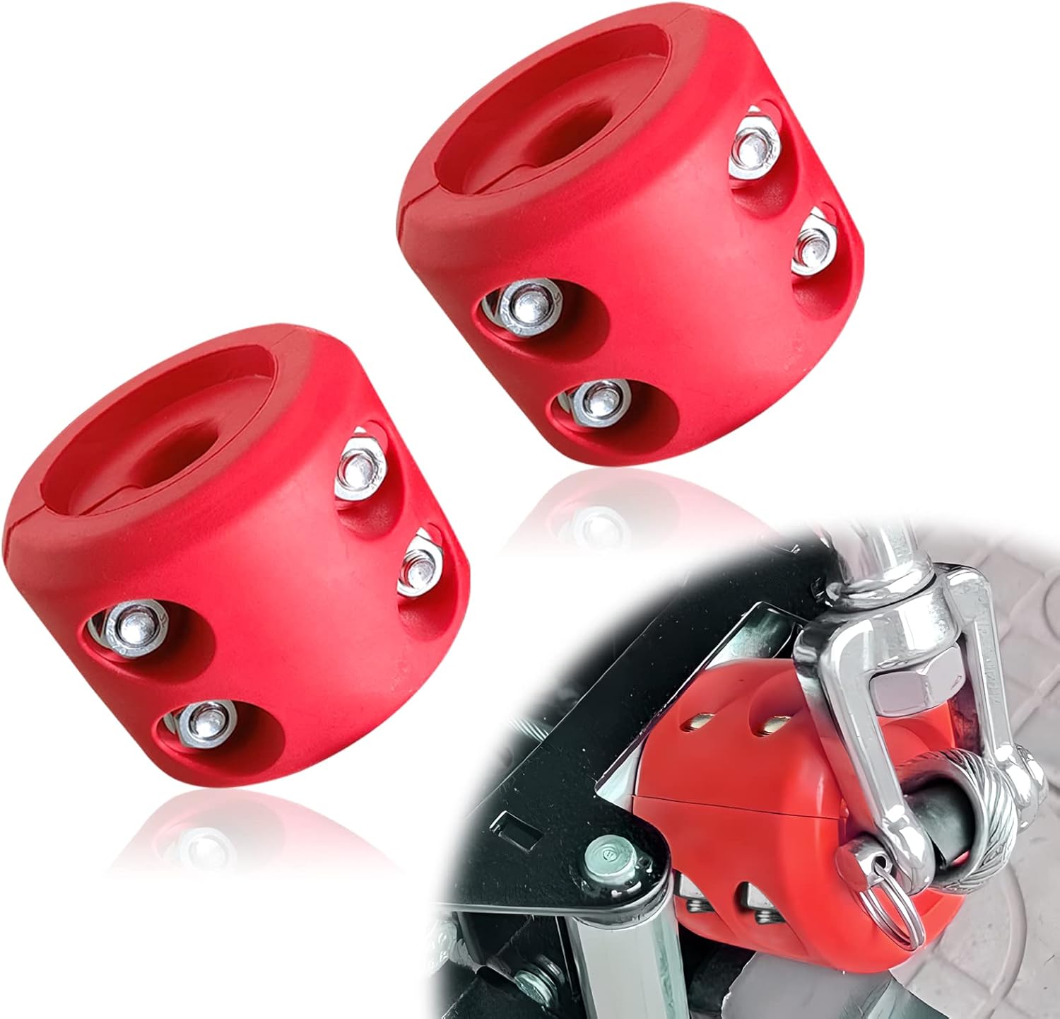 2Pcs Winch Cable Hook Stopper, Silicone Rubber Winch