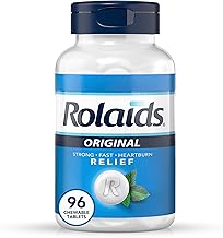 Rolaids Original Strength Antacid, 96 Chewable Tablets, Mint Flavor, Original Strength Heartburn Relief