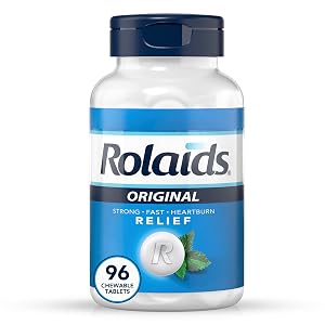 Rolaids Original Strength Antacid, 96 Chewable Tablets, Mint Flavor, Original Strength Hea...
