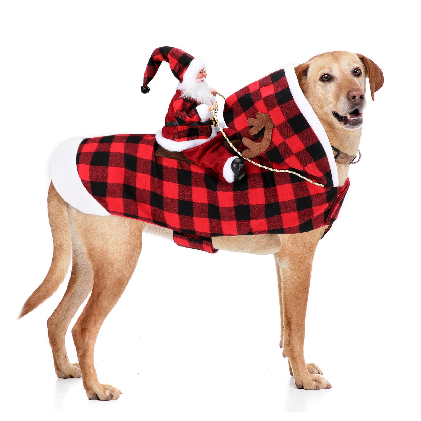 Costume de Père Noël pour chien anti-stress avec son grand plaid XXL doux