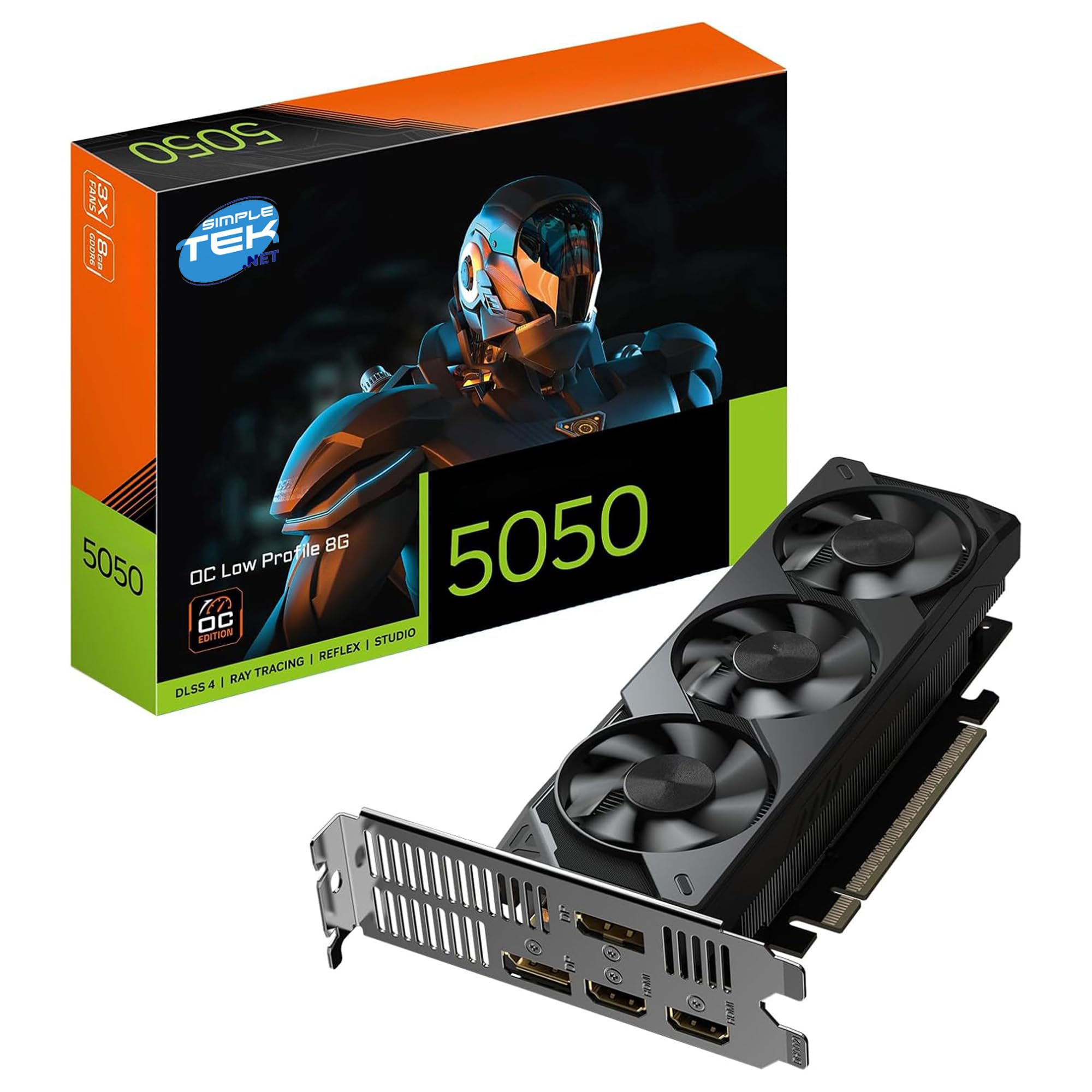 Tarjeta de vídeo de 8 GB GDDR7 con overclock de fábrica y doble HDMI SIMPLETEK PCIe 5 8