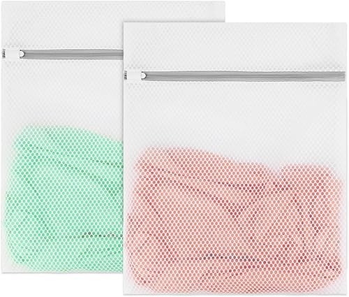 Paquete de 2 bolsas de malla para la lavandería bolsas de lavado a máquina bolsas reutilizables de malla para ropa interior delicada blusa brasier