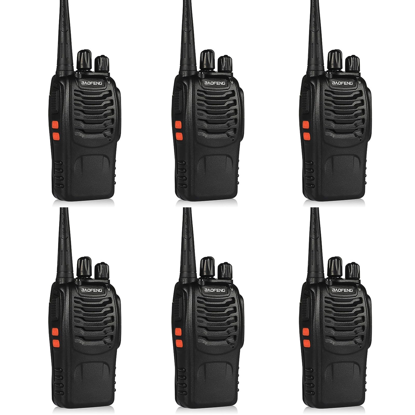 Walkie Talkies for Adults Long Range Baofeng BF-888S Professional Handheld 16 Channel Two Way Radio with Earpieces, Rechargeable Battery, Flashlight, Walky Talky for Family Hiking Skiing(6 Pack)
