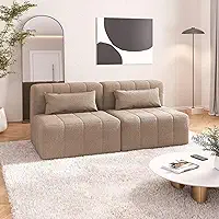 Sofá Modular 02 Módulos Poltrona Easybox Cabecasa Madeiramadeira Taupe