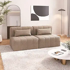 Sofá Modular 02 Módulos Poltrona Easybox Cabecasa Madeiramadeira Taupe