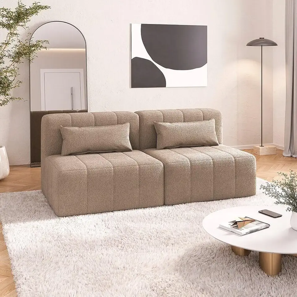 Sofá Modular 02 Módulos Poltrona Easybox Cabecasa Madeiramadeira Taupe