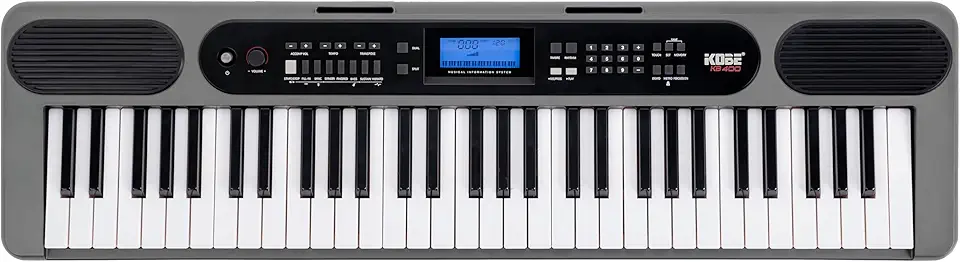 Teclado Musical Kobe Kb-400 5/8 61 Teclas Com Sensibilidade Conexão Midi Usb Entrada P/Pedal Sustain 500 Timbres