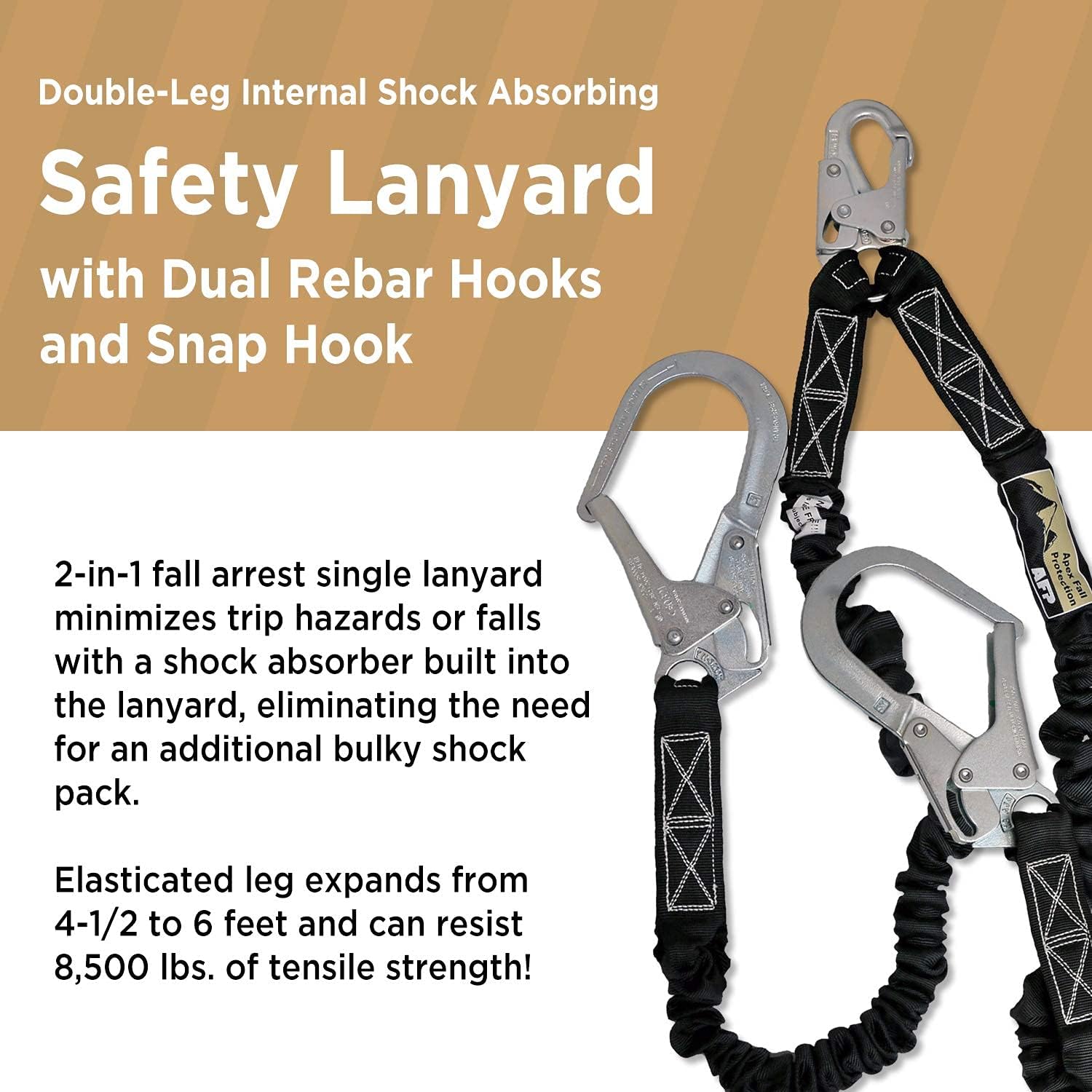 AFP Universal Full-Body Fall Protection Safety Harness w/ 3 D-Rings and Tongue Buckle Legs
