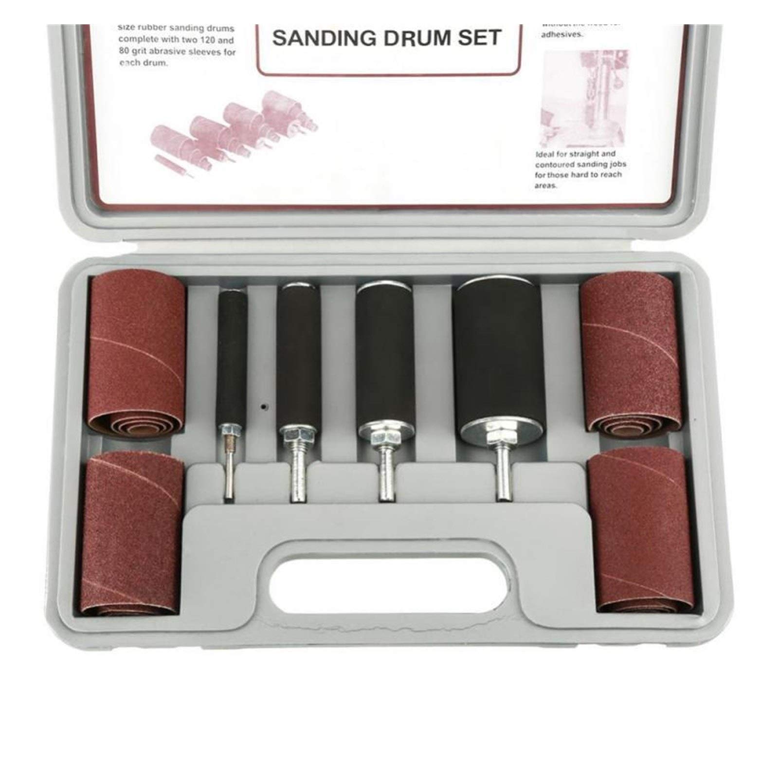 Cabezal de pulido y esmerilado Grupo de percusión del tambor de lijado Sander kit que incluye abrasivos mangas de tambor Mandriles de goma for la prensa de taladro de la madera kit 20pcs / set
