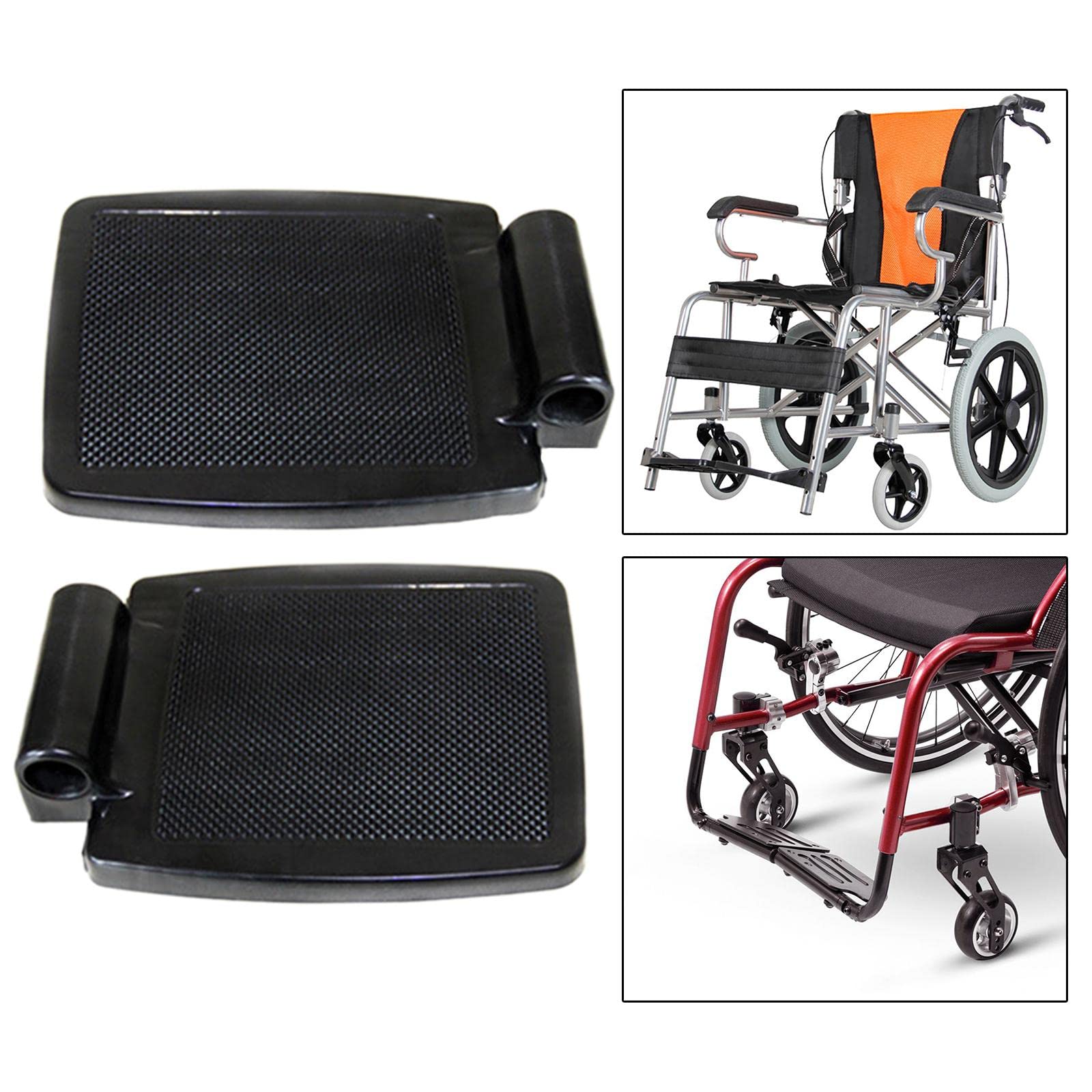 Perfeclan Poggiapiedi per seggiola a rotelle Durevole Pedana AntiGraffio Staccabile di qualità Accessori per Carrozzina per impieghi gravosi Attrezzatura, Foro in plastica da 2,2 cm