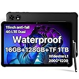 UMIDIGI 2K 11inch Rugged Tablet Android,Active T1 Octa-core 16GB RAM+128GB ROM,10000mAh,16+16+8MP Camera Waterproof Tablet with SIM Card Slot Unlocked/Stylus Pen/4G LTE/WiFi-5/BT 5.0/GPS,Warranty