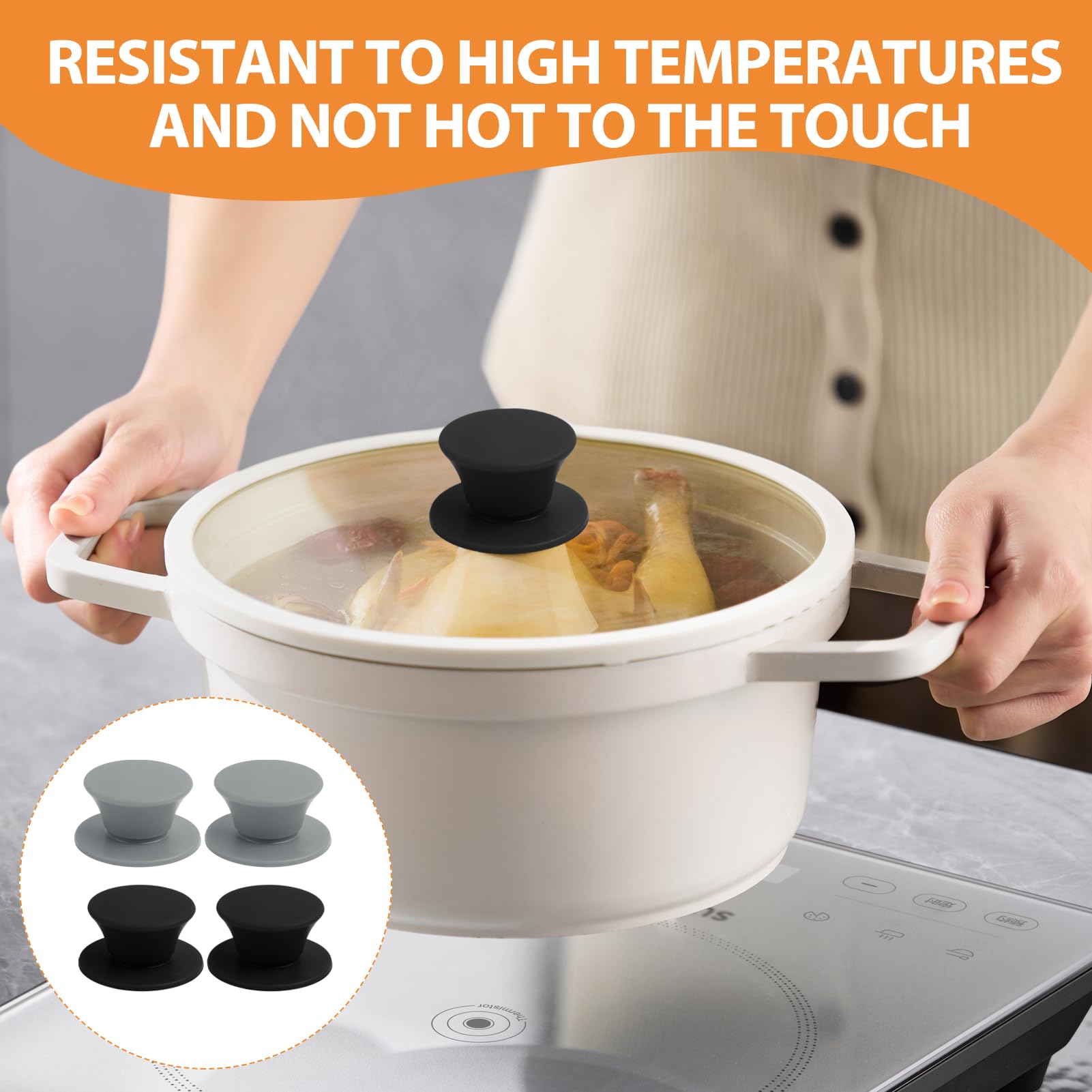 FunWorth 4Pcs Pan Lid Knob Replacement, Universal Pot Lid Cover Knob with Screwdriver - Image 4