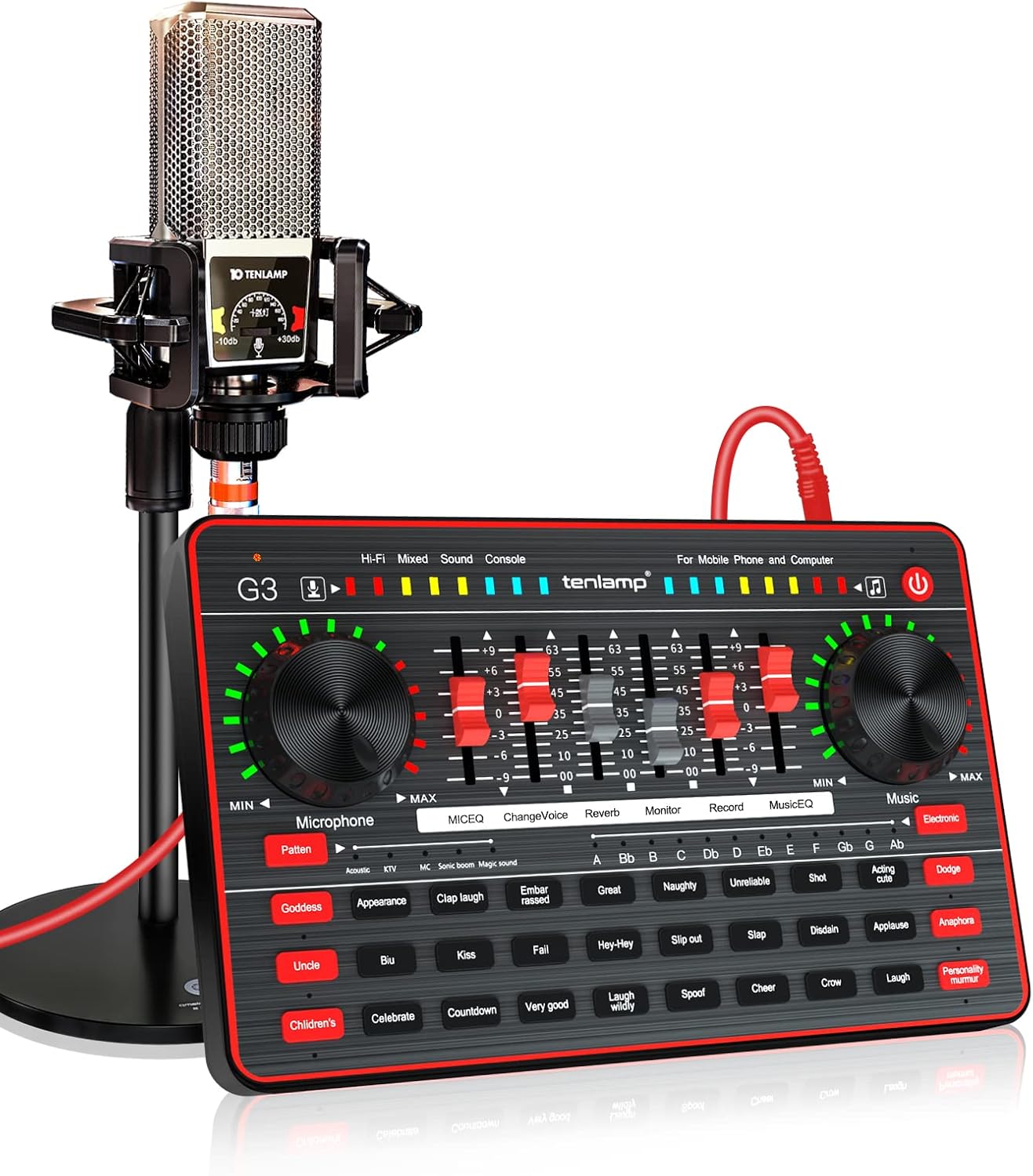 Audio Interface with DJ Mixer Sound Card, Portable Podcast Equipment