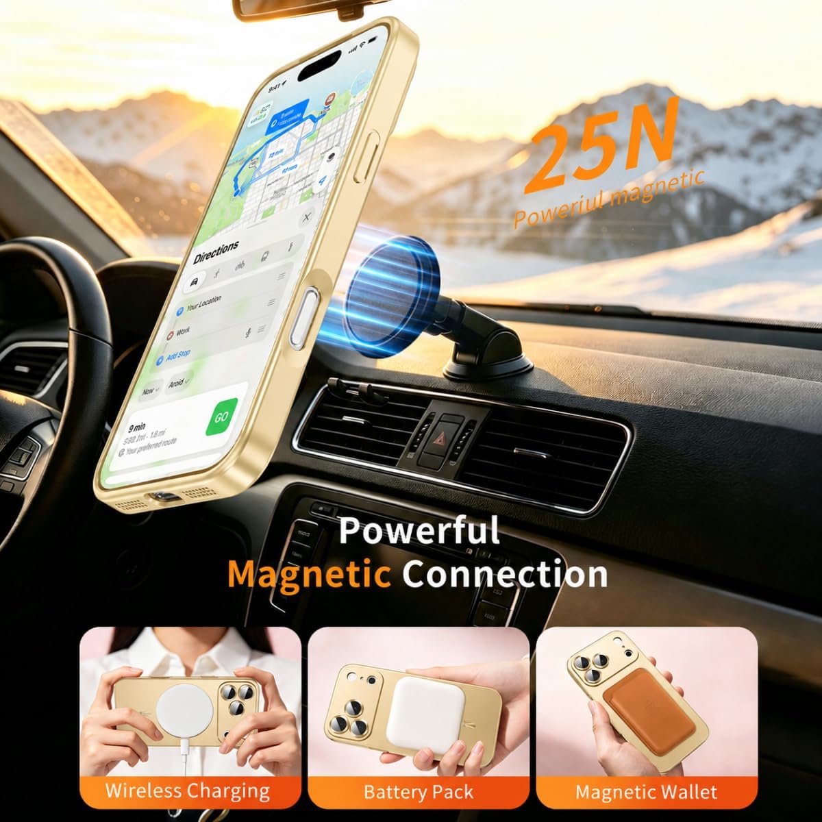 Astter Magnetic for iPhone 17 Pro Max Case-Gold image 2