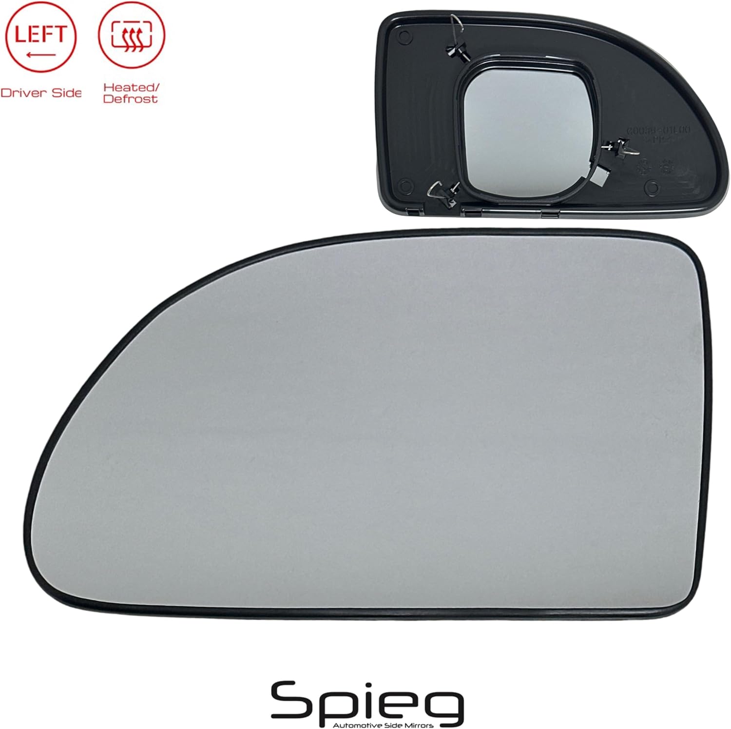 Spieg Driver Side Mirror Glass for Chevrolet Equinox 2005-2009 Non-Heated with Backing Plate | Left Side View Mirror Glass Compatible with OE 22629357