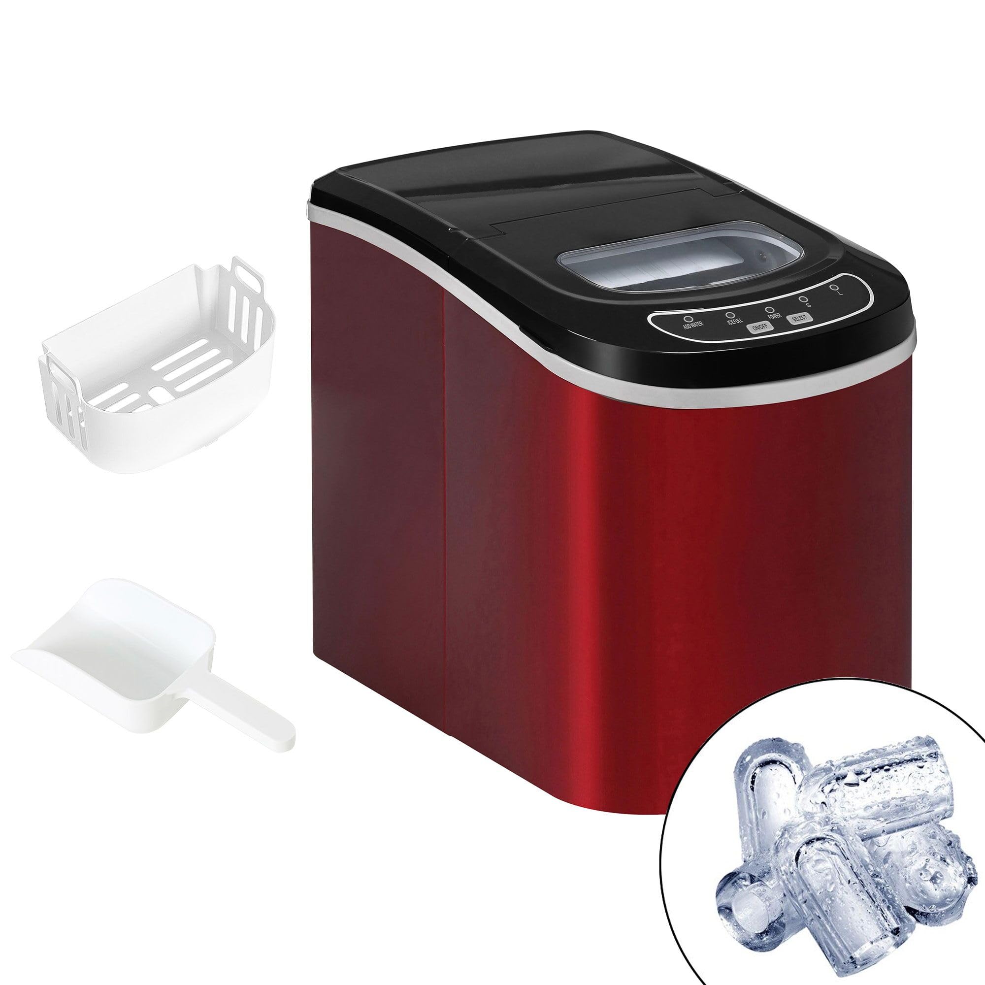 GGM Gastro | EBRH12 | Eiswürfelmaschine - Hohlzylinder - 12 kg/24 h - Rot