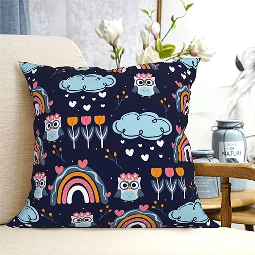 Miniatura 4 de Aimeryup Throw Pillow Covers 12x12 Inch owl Rainbow Cloud Decorative Pillow Covers Cushion Covers cojines decorativos para sala Pillow Cases Cute