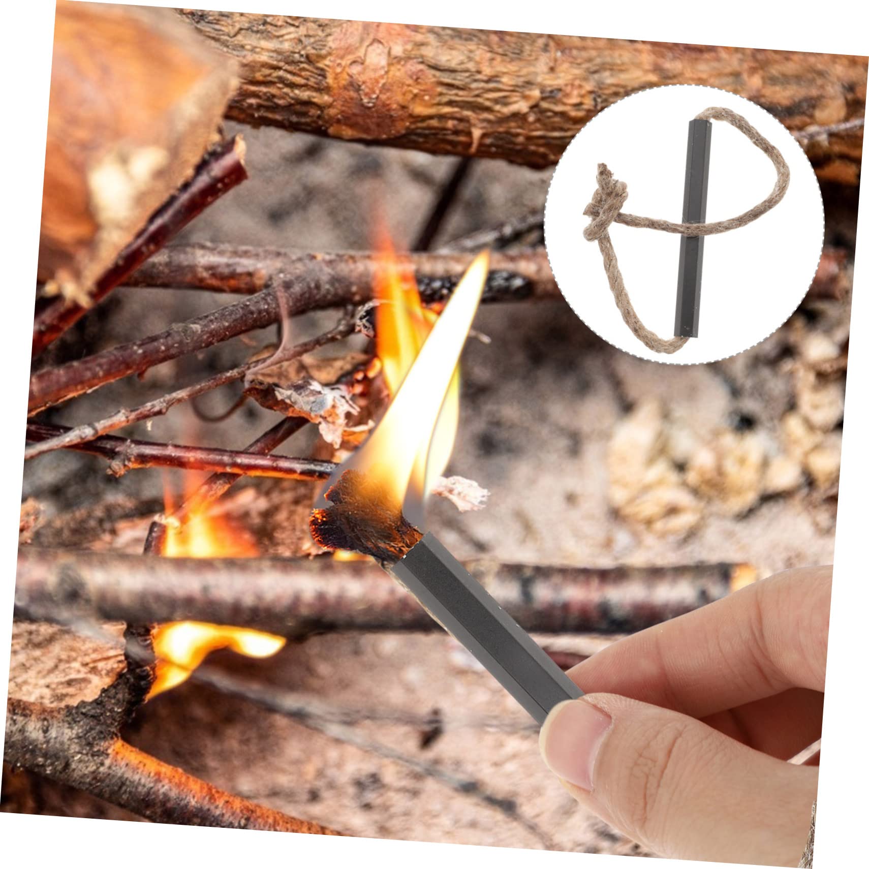 TOYANDONA 5 Series Cuerda De Cera De Abejas Cámping Firelighters Iniciador De De Pedernal Mecha Iniciador De De Campamento De Fósforo Aleación De Aluminio 3 Piezas X 5