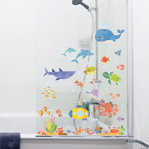 Miniatura 7 de DECOWALL DS4-8009 - Calcomanías de pared para niños, diseño de aventura marina, calcomanías de pared extraíbles para niños, guardería, dormitorio,