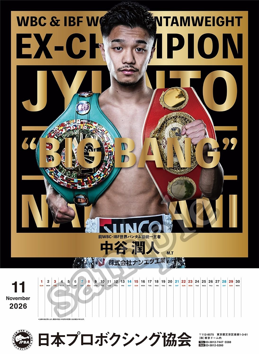 Amazon | 日本プロボクシング協会 公式2026年度版カレンダー 世界を