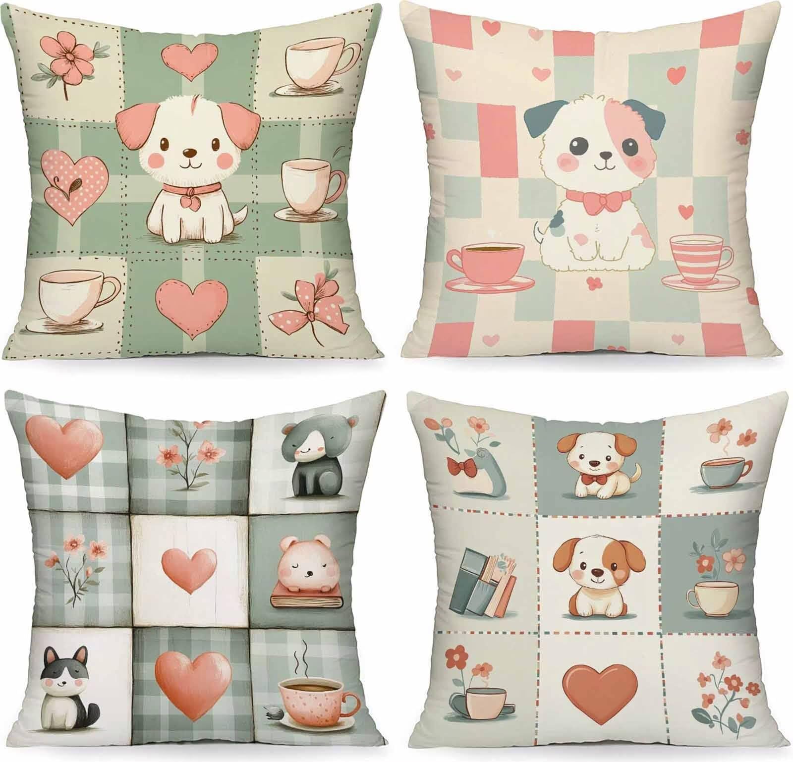 Housse de coussin imperméable verte en lin pour embellir votre canapé de jardin et salon