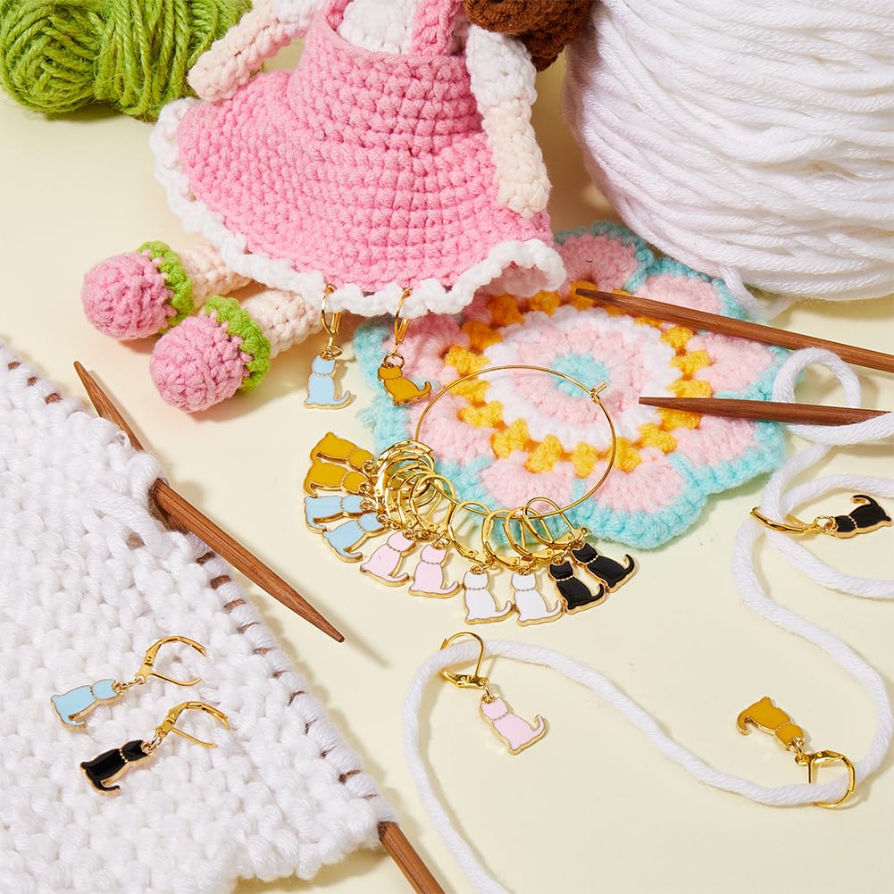 Marqueurs De Mailles En Forme De Poissons - 14 Pièces, 7 Couleurs - Pour Tricot, Crochet, DIY - Alliage Et Émail - 14
