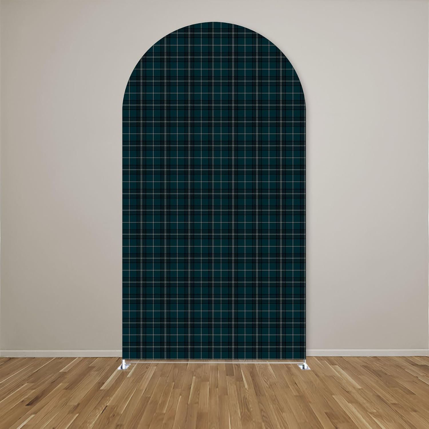 Arch Backdrop Cover Tartan Plaid Baby Shower Arch Stand Stretchy Cover for Bear Theme Boys Birthday Party Fiesta Decorations (6.6x3.3ft Cover,Green28)