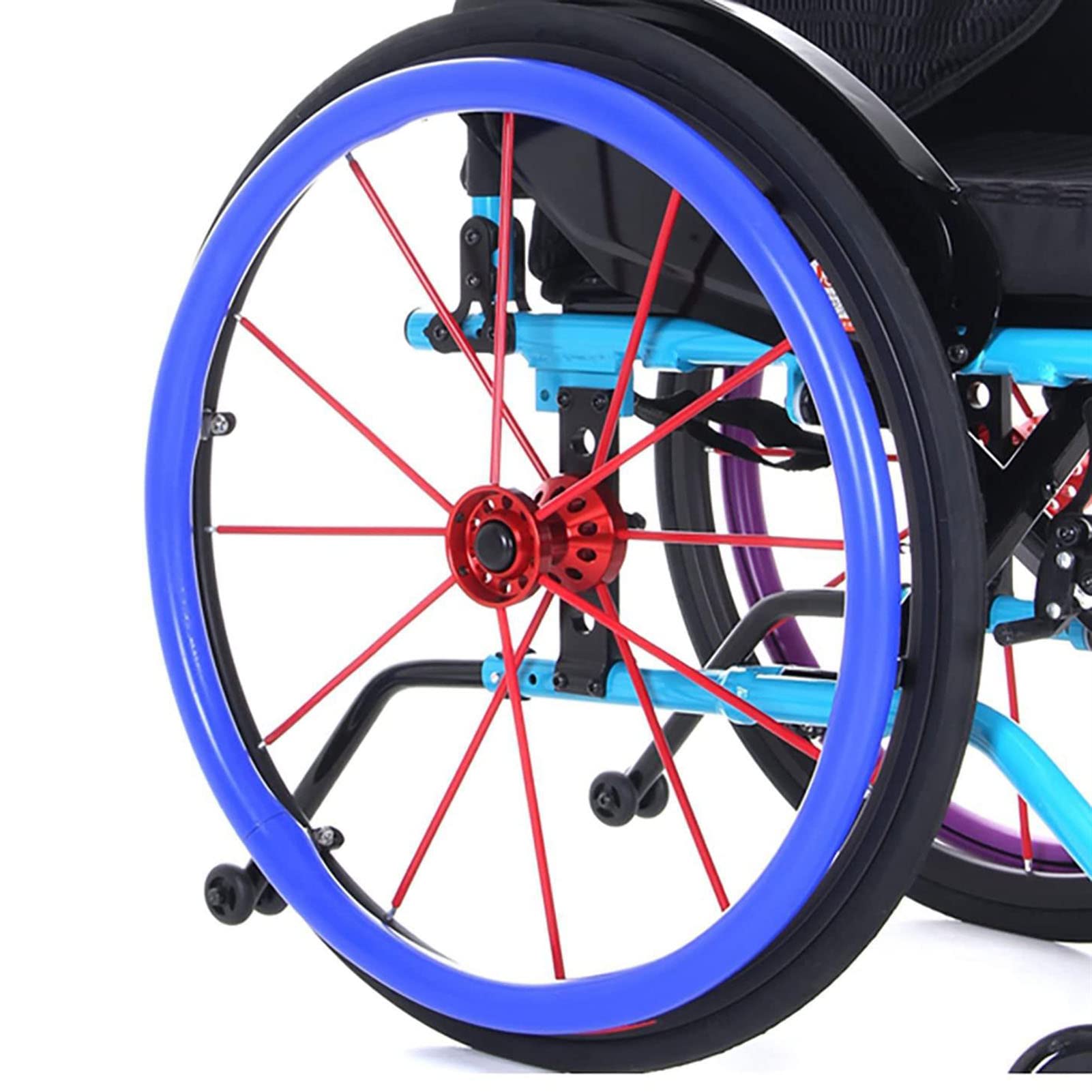Fundas para llantas de silla de ruedas de 61 cm, mejora el agarre con funda deportiva para rueda trasera, funda de silicona para tractionboost