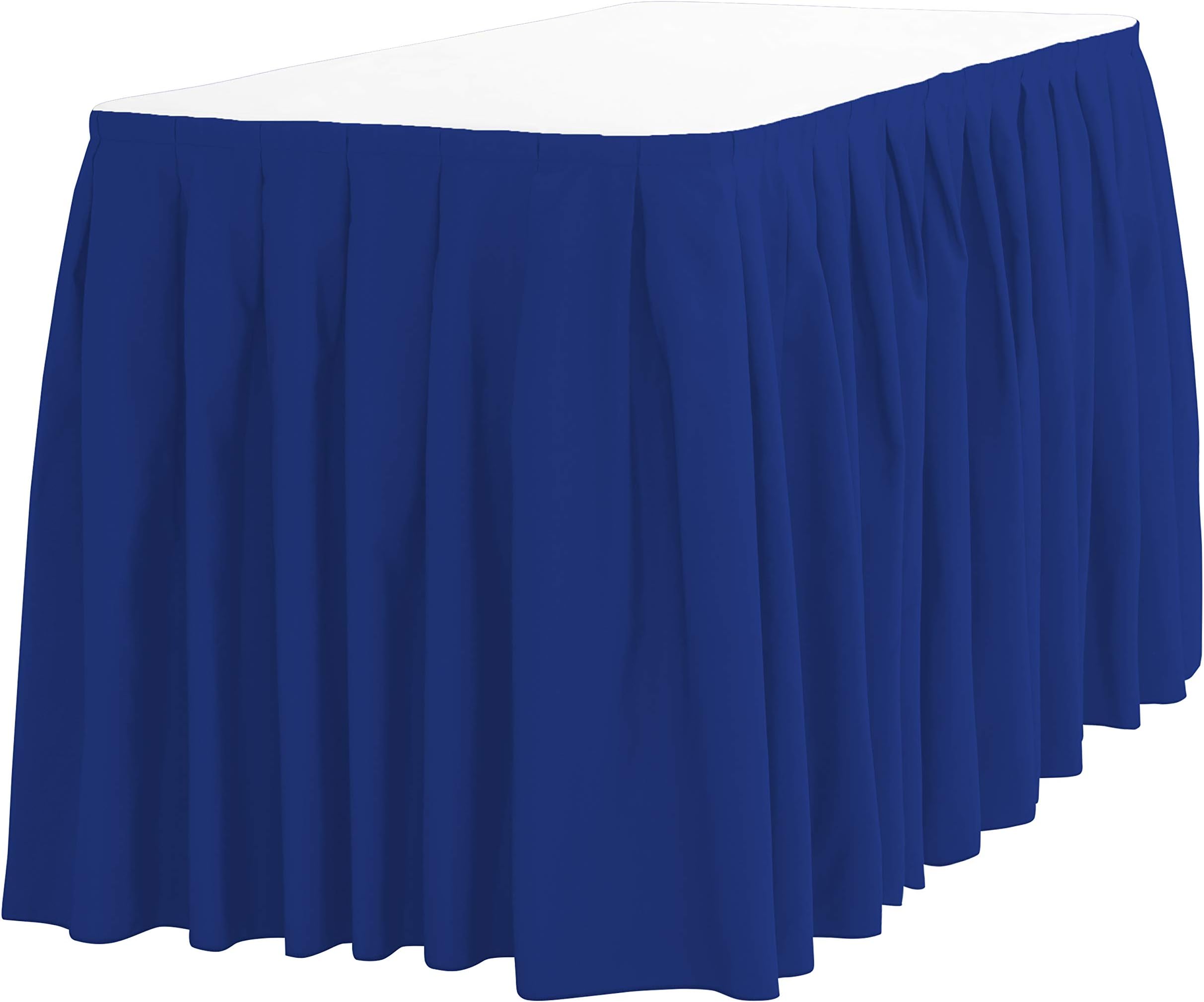 LTC LINENSTable Skirt for 8 ft Rectangle Table-21 ft Royal Blue Table Skirting Polyester Fabric Cloth-Wrinkle Resistant Pleated Banquet Tablecloth